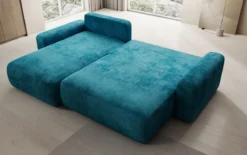 Designer Ecksofa Lola mit Schlaf- und Klappfunktion in Cord
