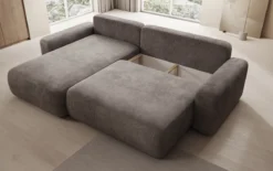 Designer Ecksofa Lola mit Schlaf- und Klappfunktion in Cord
