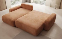 Designer Ecksofa Lola mit Schlaf- und Klappfunktion in Cord