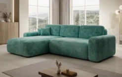 Designer Ecksofa Lola mit Schlaf- und Klappfunktion in Cord