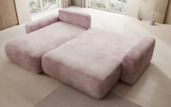 Designer Ecksofa Lola mit Schlaf- und Klappfunktion in Cord