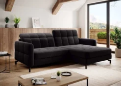 Designer Ecksofa Loria mit Schlaf- und Klappfunktion
