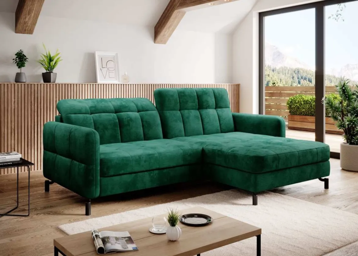 Designer Ecksofa Loria mit Schlaf- und Klappfunktion