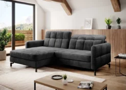 Designer Ecksofa Loria mit Schlaf- und Klappfunktion
