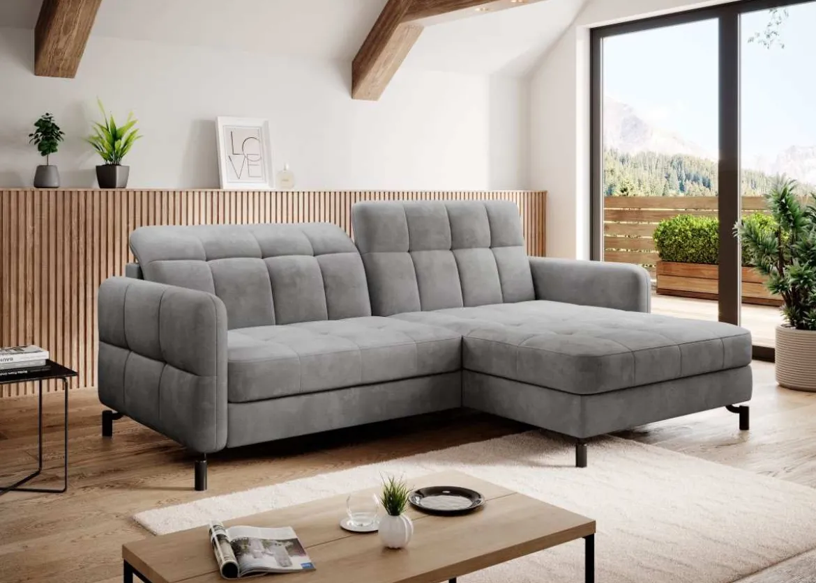 Designer Ecksofa Loria mit Schlaf- und Klappfunktion