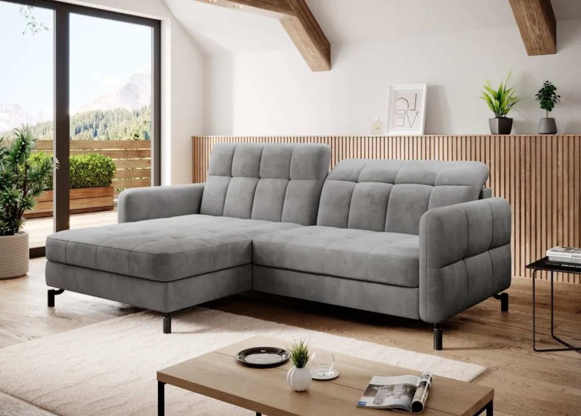 Designer Ecksofa Loria mit Schlaf- und Klappfunktion