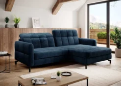 Designer Ecksofa Loria mit Schlaf- und Klappfunktion