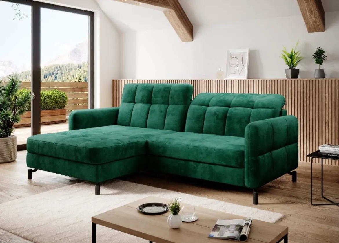 Designer Ecksofa Loria mit Schlaf- und Klappfunktion