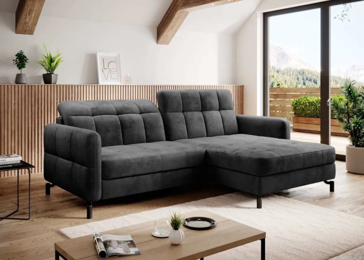 Designer Ecksofa Loria mit Schlaf- und Klappfunktion