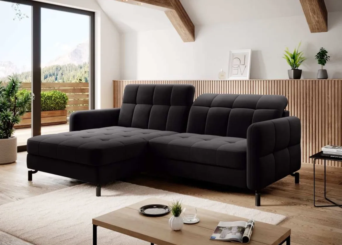 Designer Ecksofa Loria mit Schlaf- und Klappfunktion