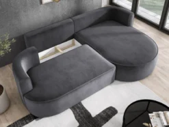 Designer Ecksofa Lucca in Samt