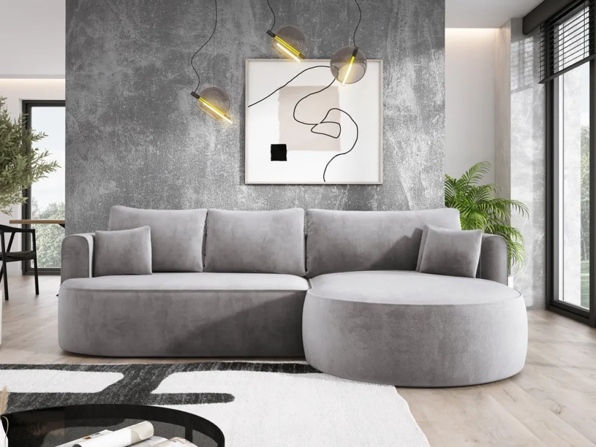 Designer Ecksofa Lucca in Samt