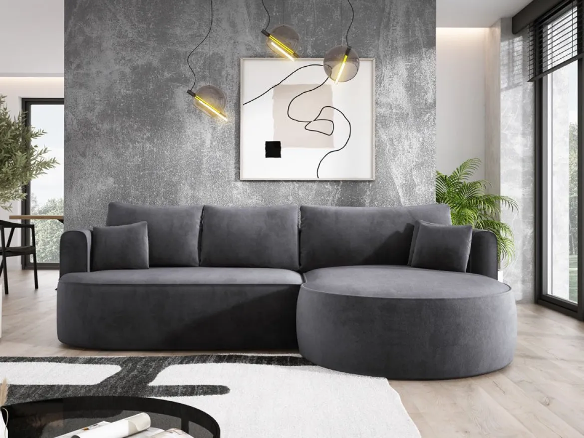 Designer Ecksofa Lucca in Samt