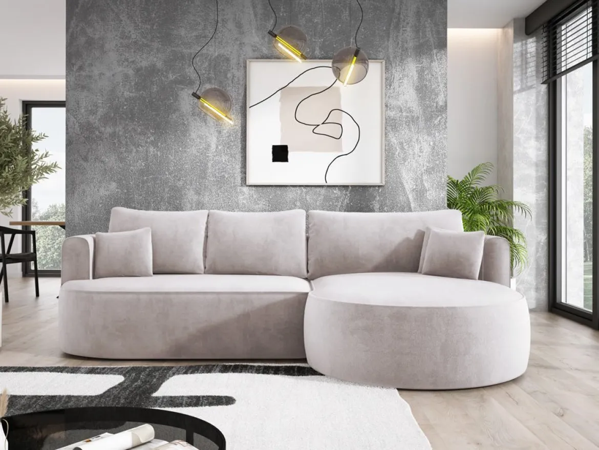 Designer Ecksofa Lucca in Samt