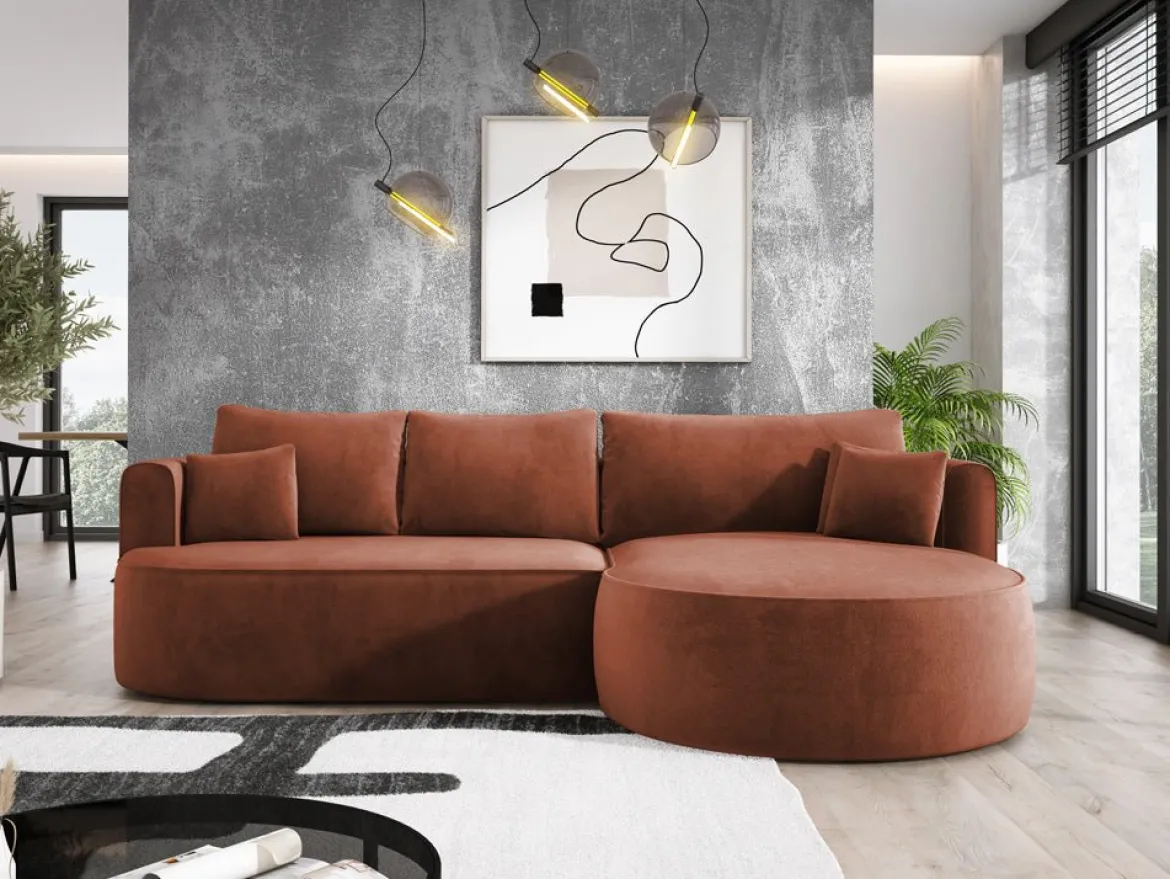 Designer Ecksofa Lucca in Samt