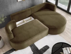 Designer Ecksofa Lucca in Samt