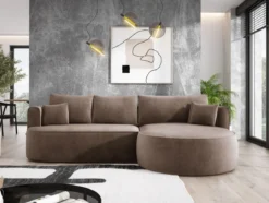 Designer Ecksofa Lucca in Samt
