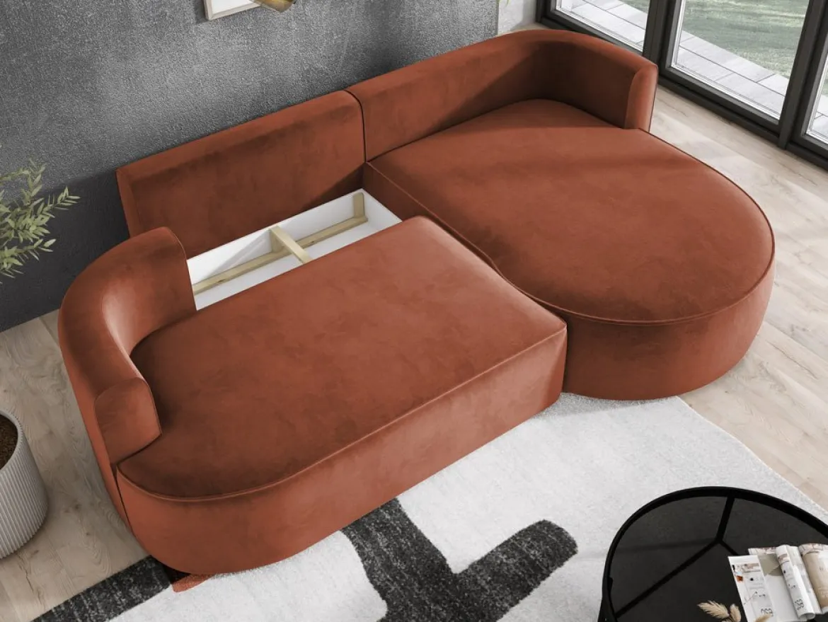 Designer Ecksofa Lucca in Samt