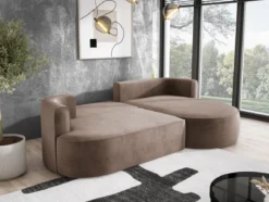 Designer Ecksofa Lucca in Samt