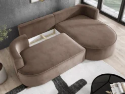 Designer Ecksofa Lucca in Samt