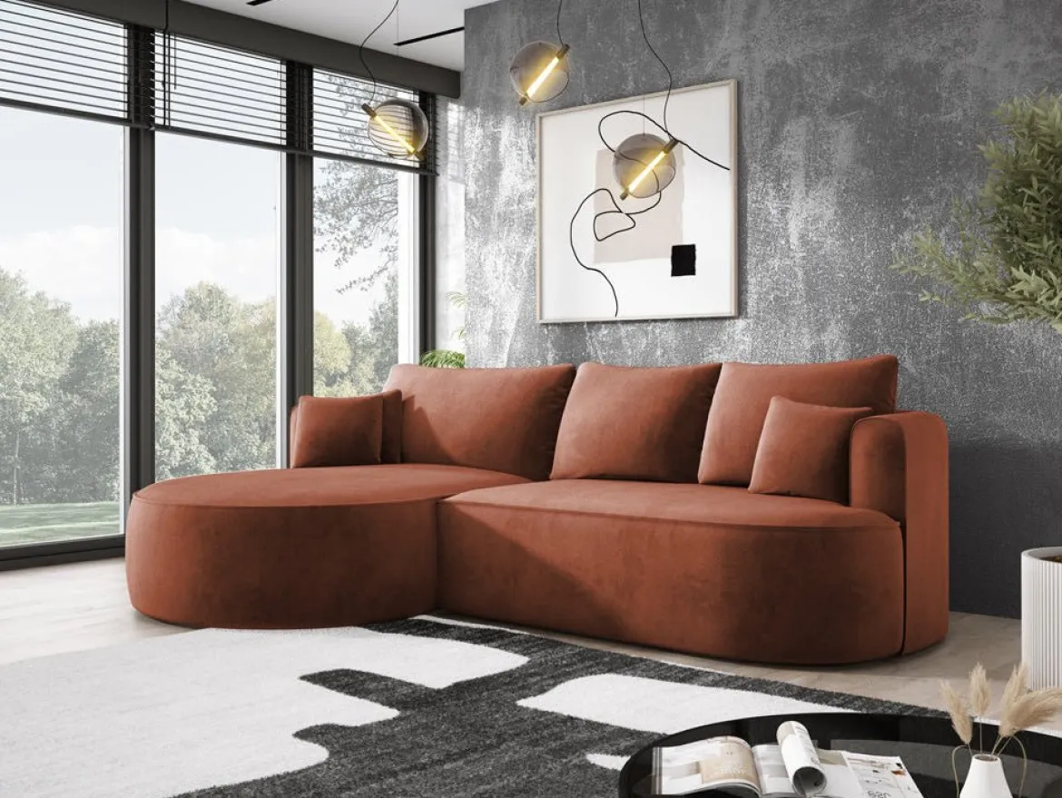 Designer Ecksofa Lucca in Samt