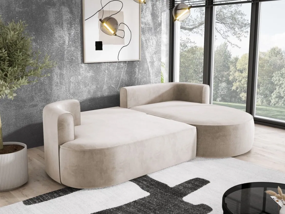 Designer Ecksofa Lucca in Samt
