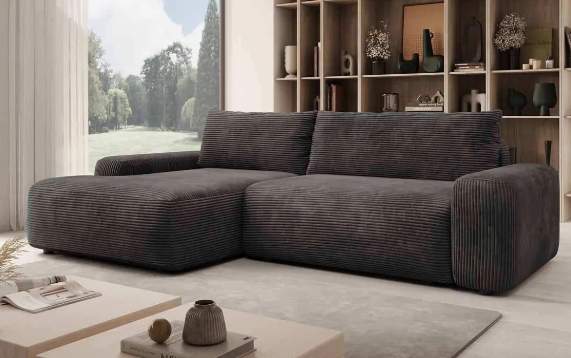 Designer Ecksofa Luma mit Stauraum und Schlaffunktion