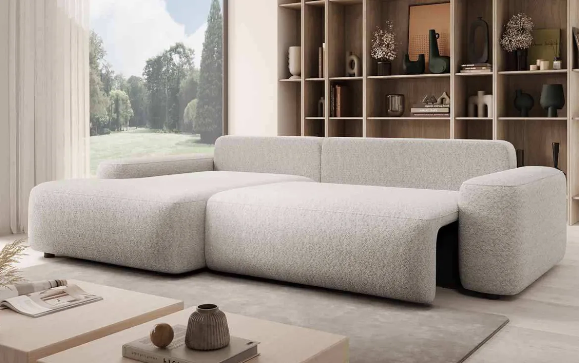 Designer Ecksofa Luma mit Stauraum und Schlaffunktion