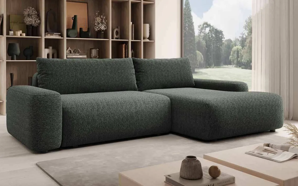 Designer Ecksofa Luma mit Stauraum und Schlaffunktion