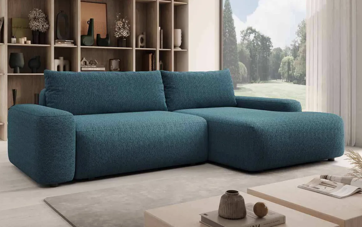Designer Ecksofa Luma mit Stauraum und Schlaffunktion