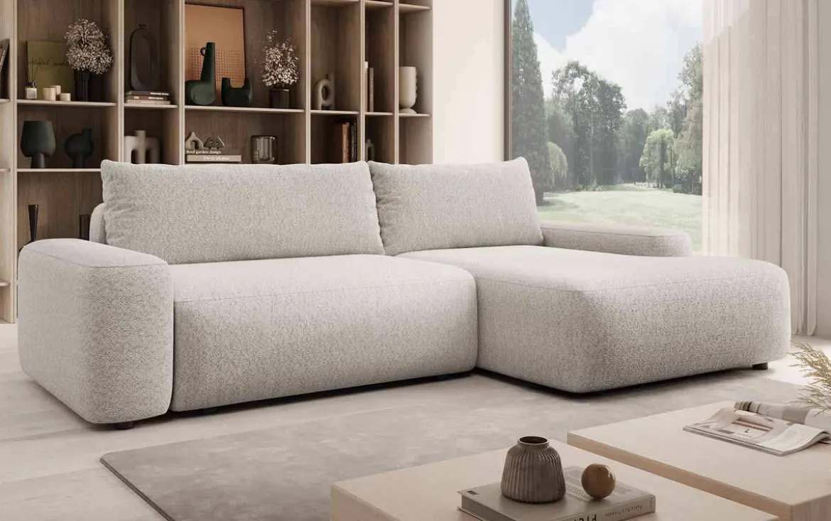 Designer Ecksofa Luma mit Stauraum und Schlaffunktion
