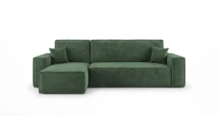 Designer Ecksofa Lunaro Mini mit Schlaf- und Klappfunktion in Cord