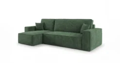 Designer Ecksofa Lunaro Mini mit Schlaf- und Klappfunktion in Cord
