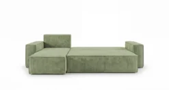 Designer Ecksofa Lunaro Mini mit Schlaf- und Klappfunktion in Cord