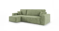 Designer Ecksofa Lunaro Mini mit Schlaf- und Klappfunktion in Cord