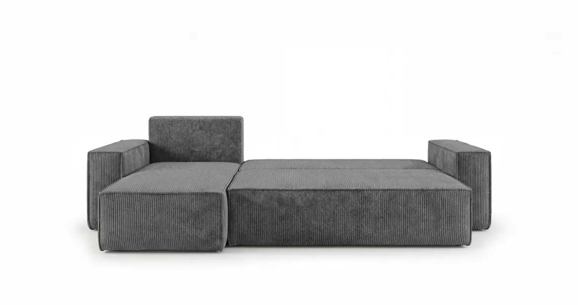 Designer Ecksofa Lunaro Mini mit Schlaf- und Klappfunktion in Cord