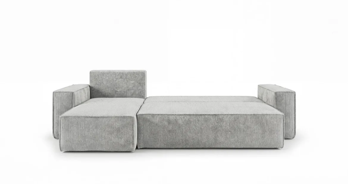 Designer Ecksofa Lunaro Mini mit Schlaf- und Klappfunktion in Cord