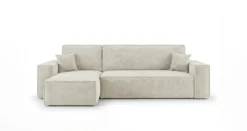 Designer Ecksofa Lunaro Mini mit Schlaf- und Klappfunktion in Cord