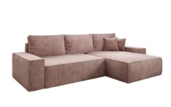 Designer Ecksofa Lunaro mit Schlaf- und Klappfunktion in Cord
