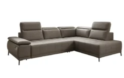 Designer Ecksofa Lyra mit elektrischer Schlaffunktion in Echtleder
