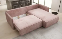 Designer Ecksofa Marlen mit Schlaf- und Klappfunktion in Cord