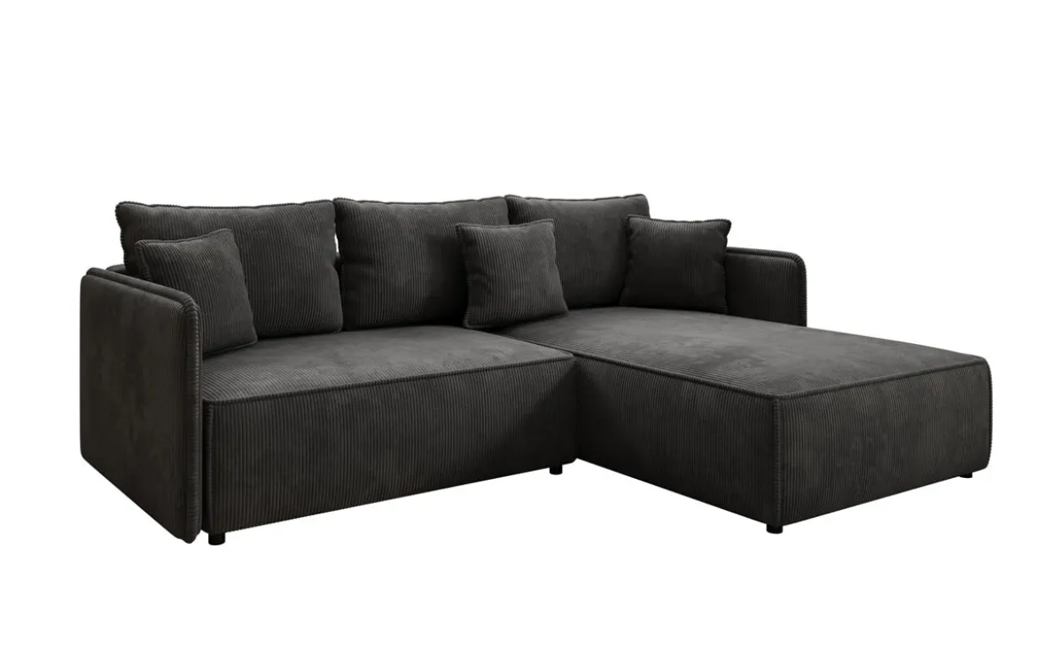 Designer Ecksofa Marlen mit Schlaf- und Klappfunktion in Cord