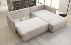 Designer Ecksofa Marlen mit Schlaf- und Klappfunktion in Cord