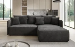 Designer Ecksofa Marlen mit Schlaf- und Klappfunktion in Cord