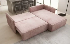 Designer Ecksofa Marlen mit Schlaf- und Klappfunktion in Cord