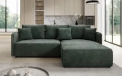 Designer Ecksofa Marlen mit Schlaf- und Klappfunktion in Cord