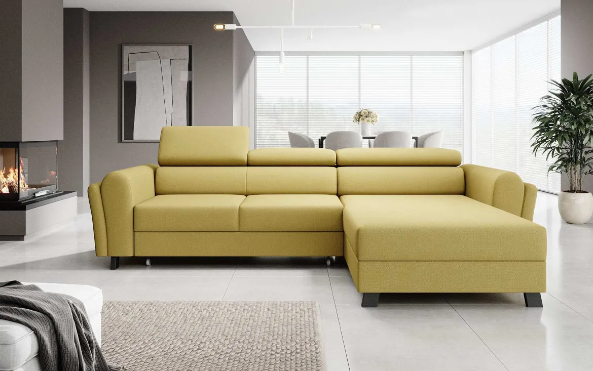 Designer Ecksofa Massimo mit Schlaf- und Klappfunktion