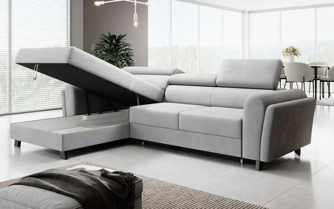 Designer Ecksofa Massimo mit Schlaf- und Klappfunktion
