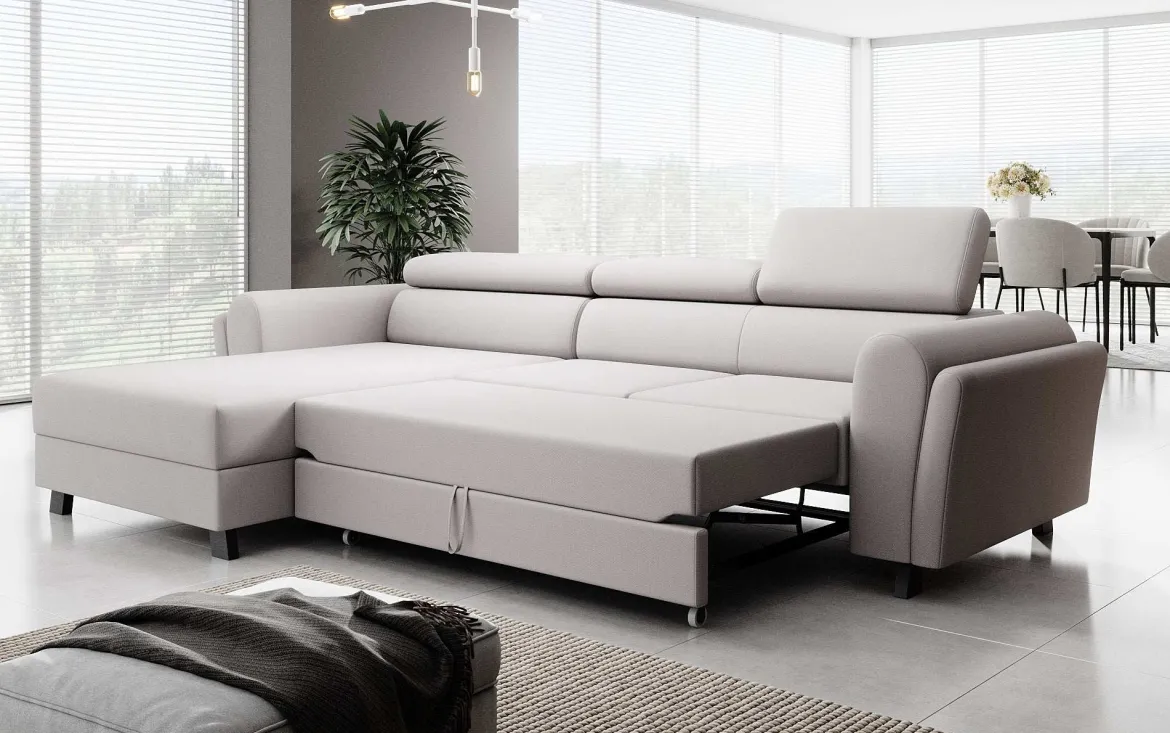 Designer Ecksofa Massimo mit Schlaf- und Klappfunktion