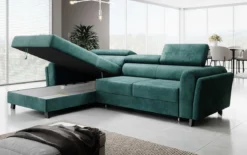 Designer Ecksofa Massimo mit Schlaf- und Klappfunktion